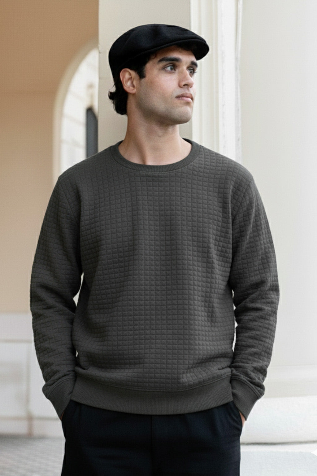 Stepppullover mit Rippdetails | Silvan – Dunkelgrau  Beschreibung: