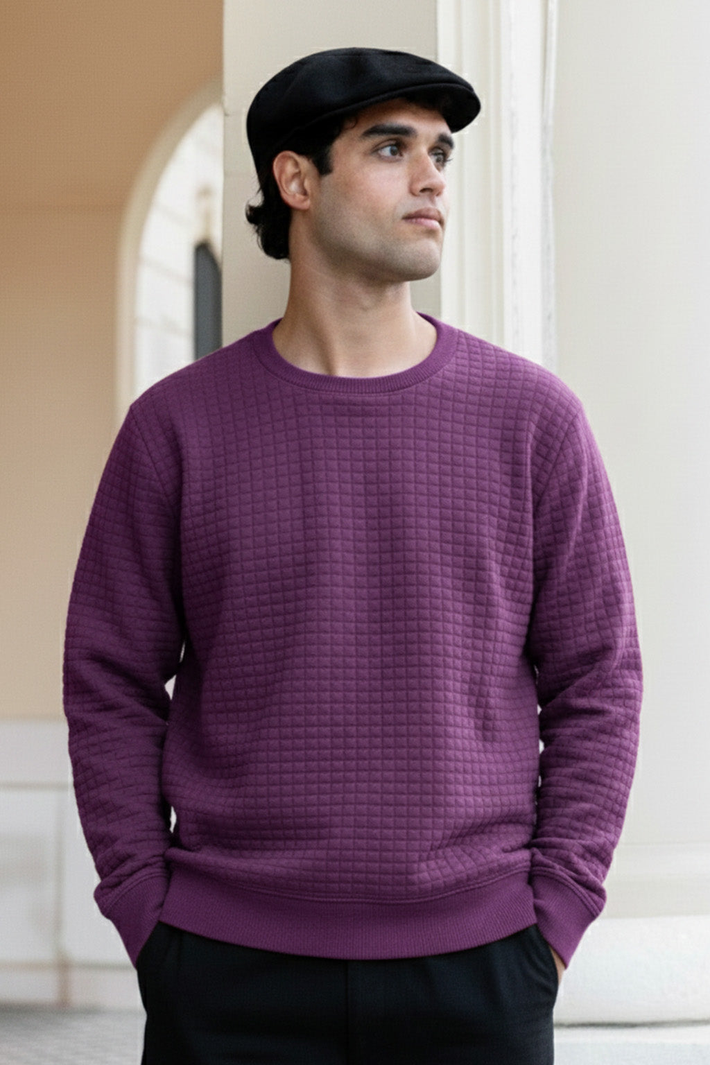 Stepppullover mit Rippdetails | Noé – Violett