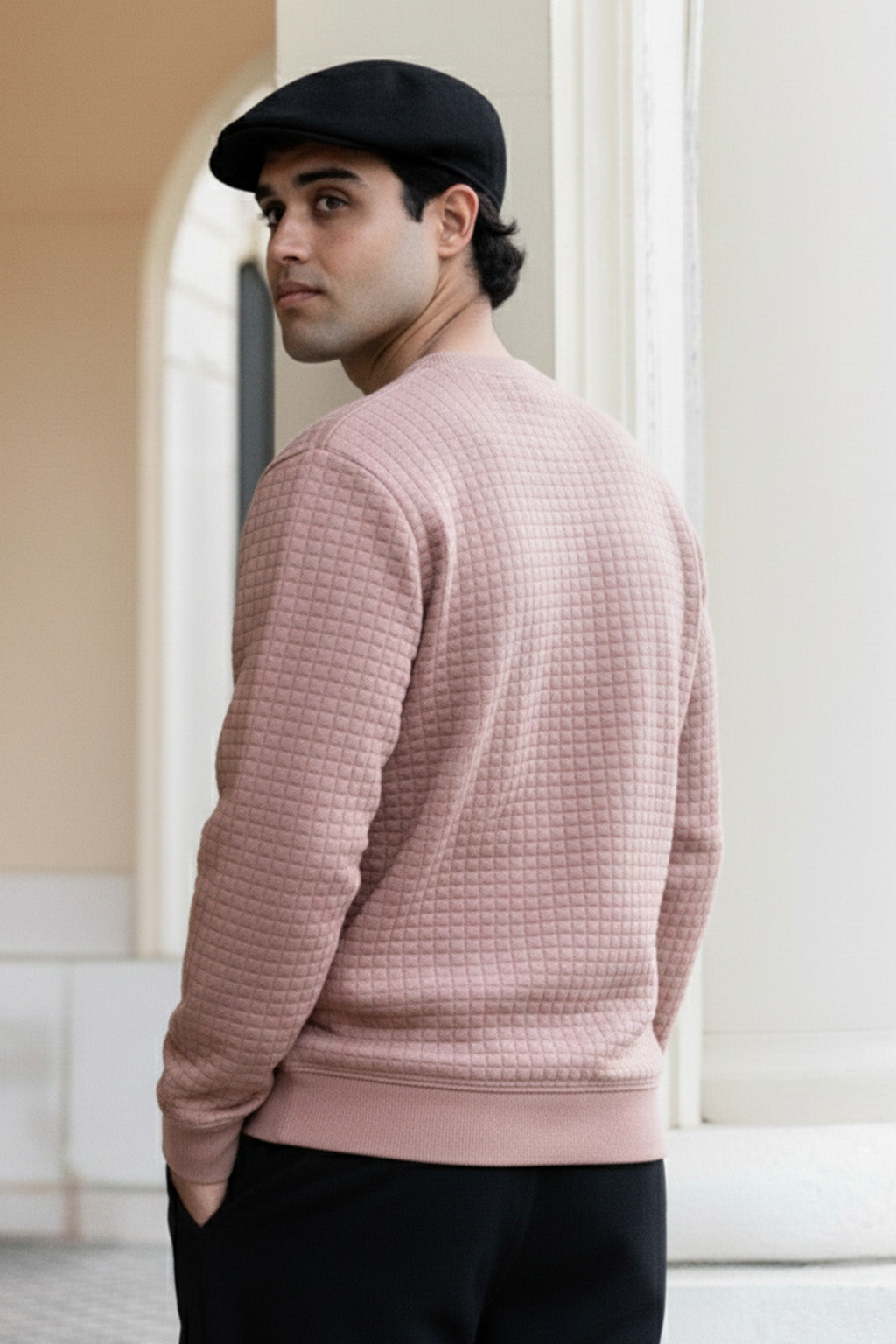 Stepppullover mit Rippdetails | Fabio – Lachsrosa