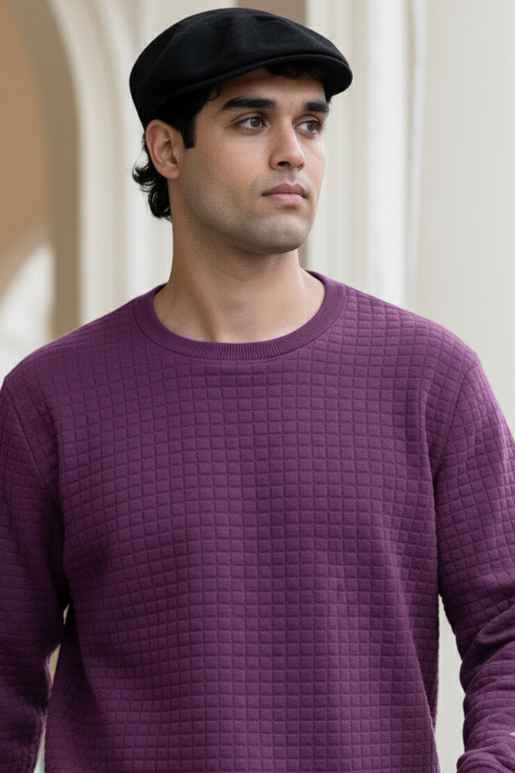 Stepppullover mit Rippdetails | Noé – Violett