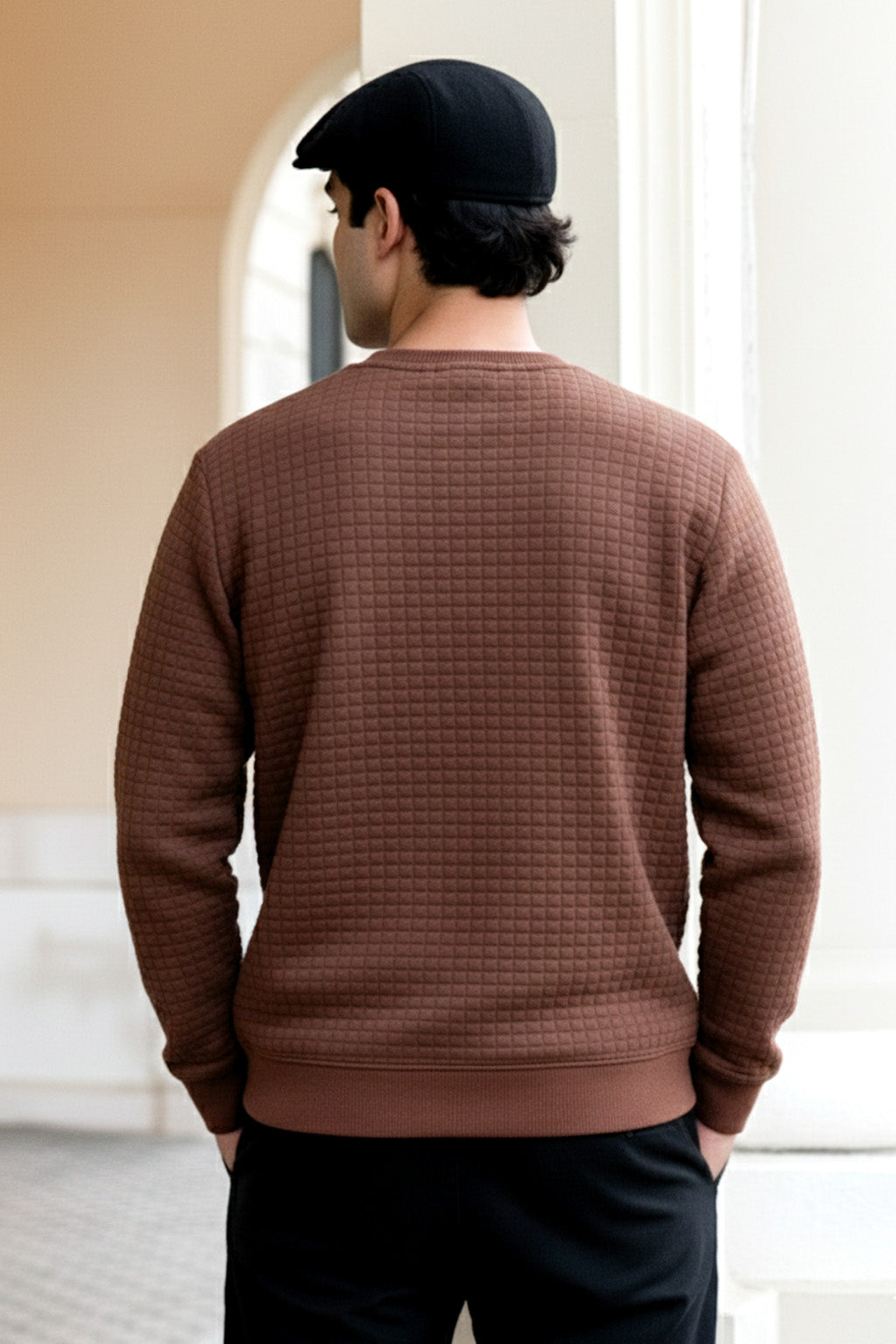 Stepppullover mit Rippdetails | Leon – Braun