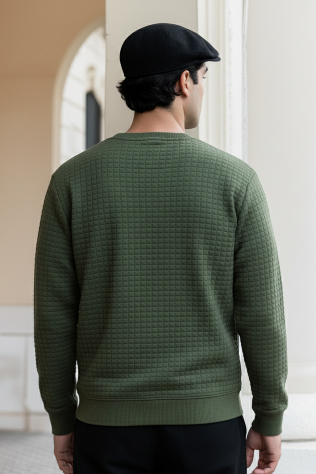 Stepppullover mit Rippdetails | Adrian – Tannengrün