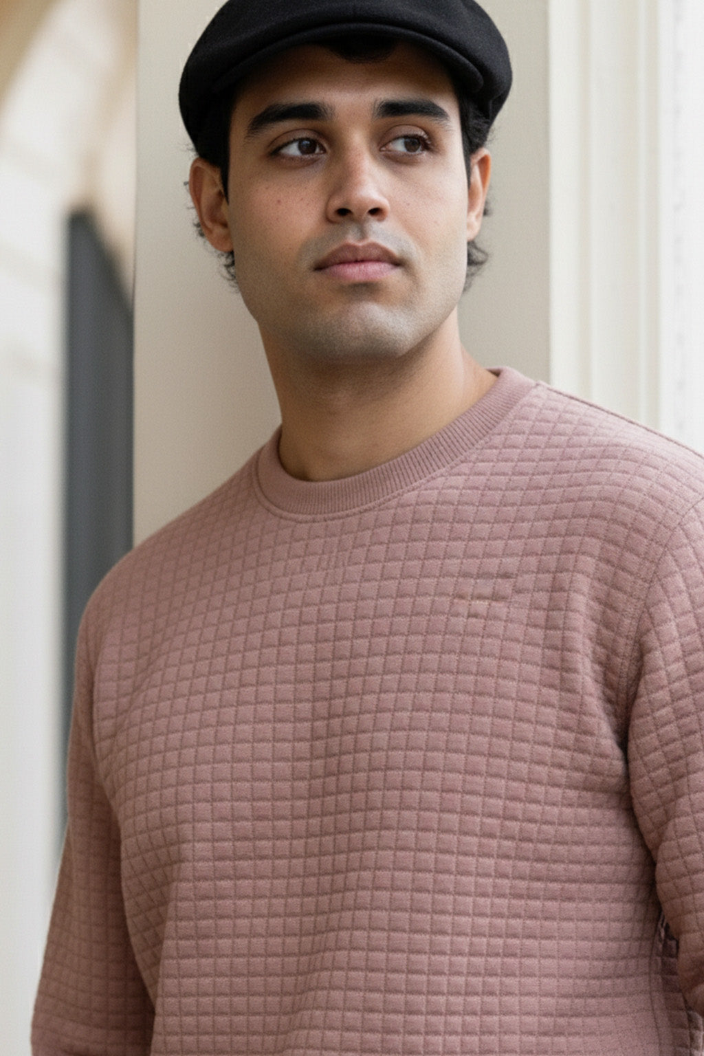 Stepppullover mit Rippdetails | Fabio – Lachsrosa