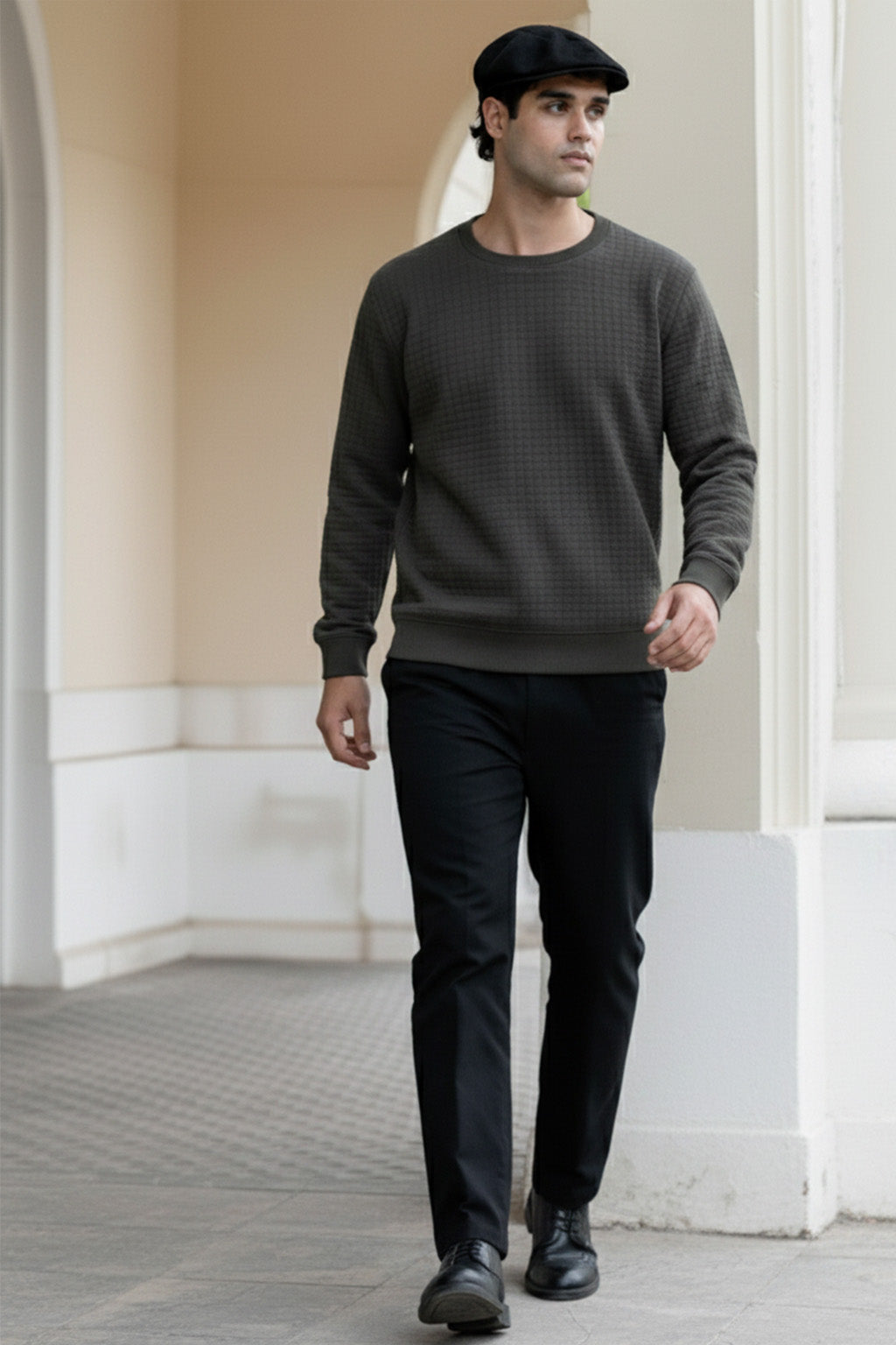 Stepppullover mit Rippdetails | Silvan – Dunkelgrau  Beschreibung: