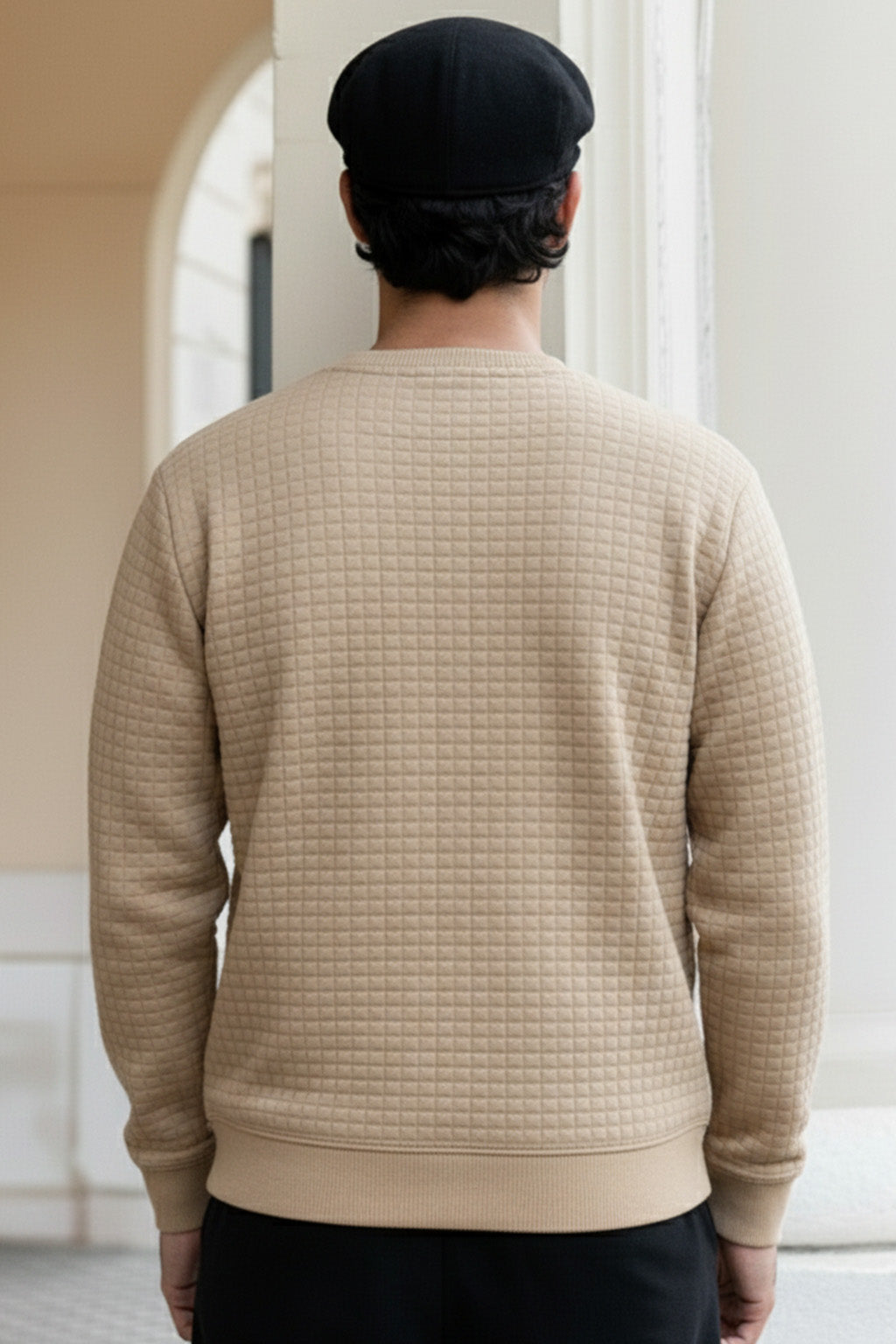 Stepppullover mit Rippdetails | Pascal – Ecru