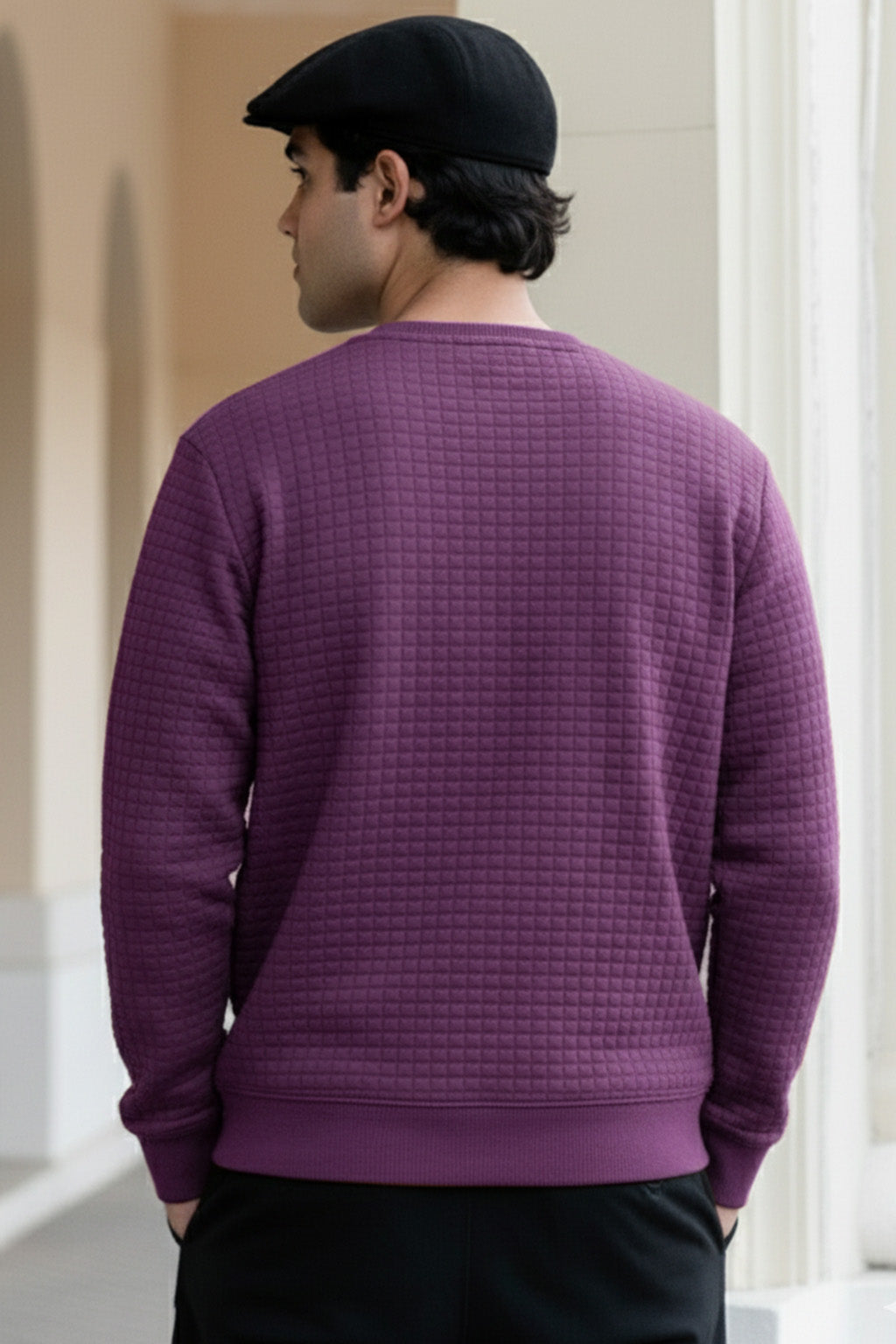 Stepppullover mit Rippdetails | Noé – Violett