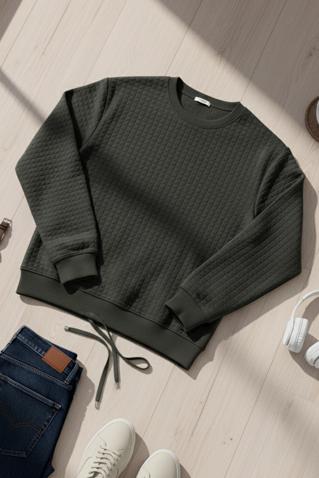 Stepppullover mit Rippdetails | Silvan – Dunkelgrau  Beschreibung: