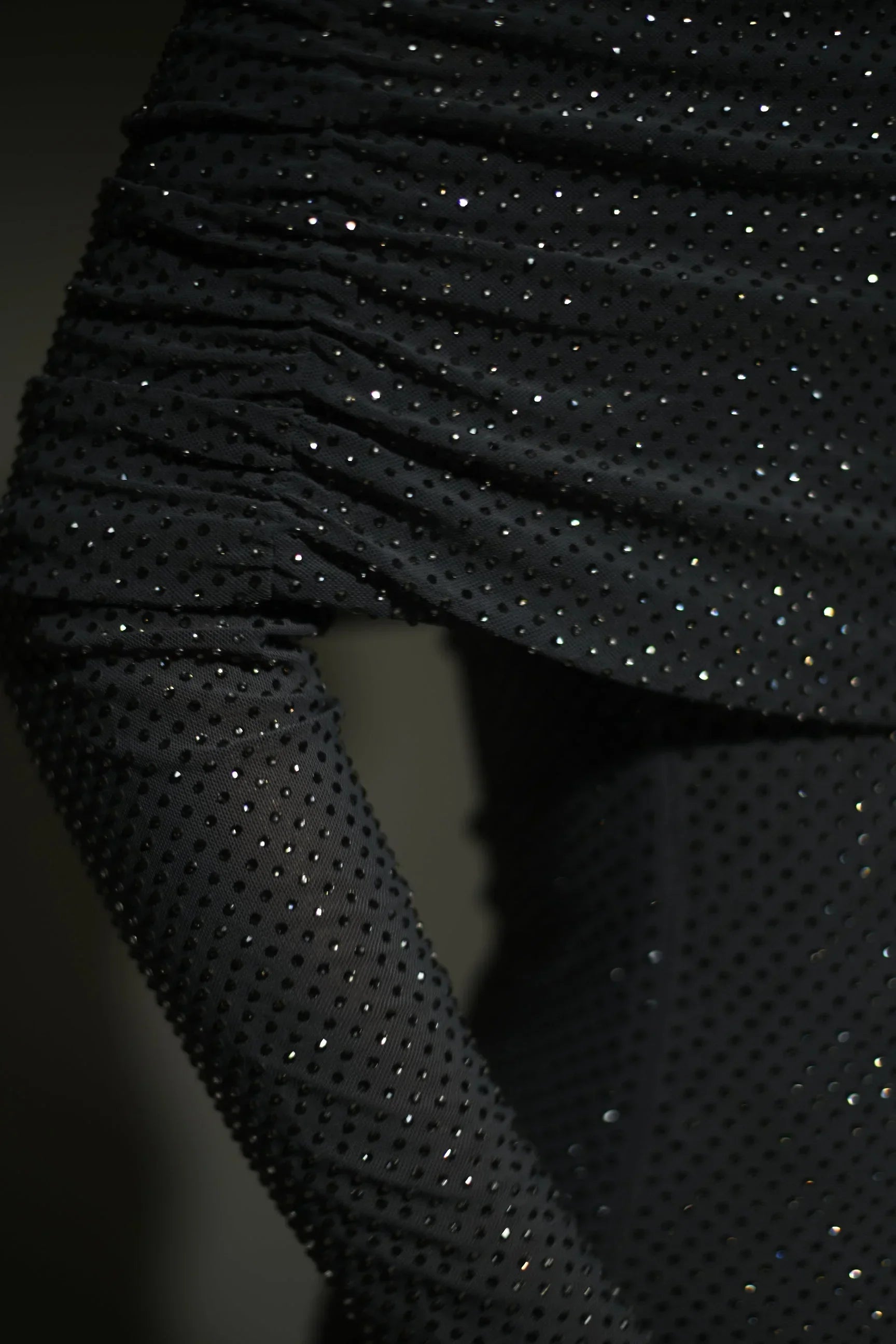 Women's off-shoulder glitter maxi dress with flare sleeves, featuring a lightweight blend, shimmering fabric, and elegant…