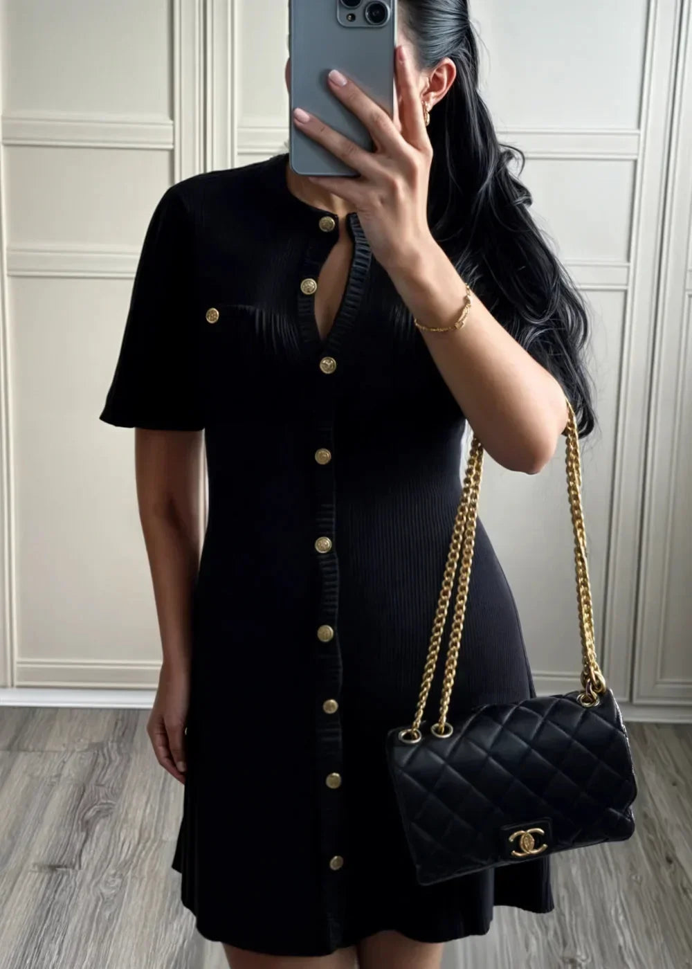 Women’s ribbed knit mini dress featuring button details, fitted silhouette, and soft, stretchy fabric for comfort and style.