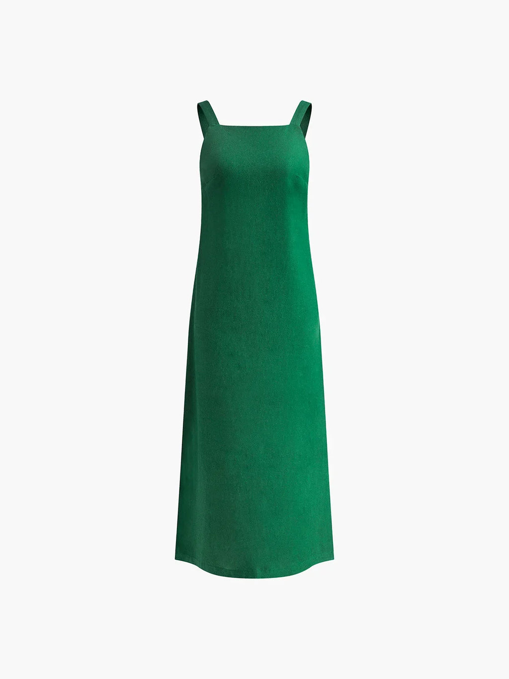Women’s sleeveless A-line midi dress in soft cotton, featuring a stylish side slit for ease of movement and a flattering fit.